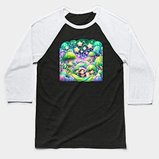 Enchanted Forest Starry Night Cute Tee Baseball T-Shirt